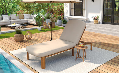 Outdoor Chaise Lounge Adjustable Patio Chaise Outdoor Reclining Chair Pool Lounge Chair with Adjustable Backrest for Patio, Poolside or Beach, Brown image 7