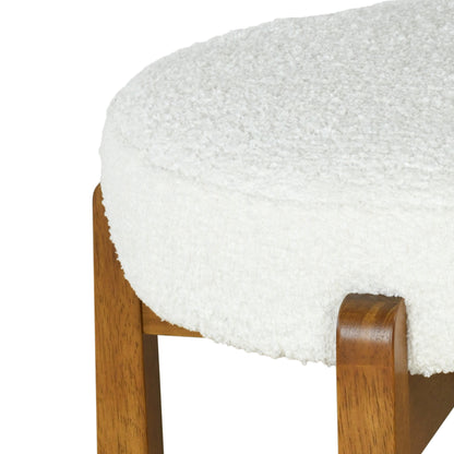 Elise Indoor Wooden Low Back Barstool, Walnut Finished and White Upholstery, Set of 2 image 10