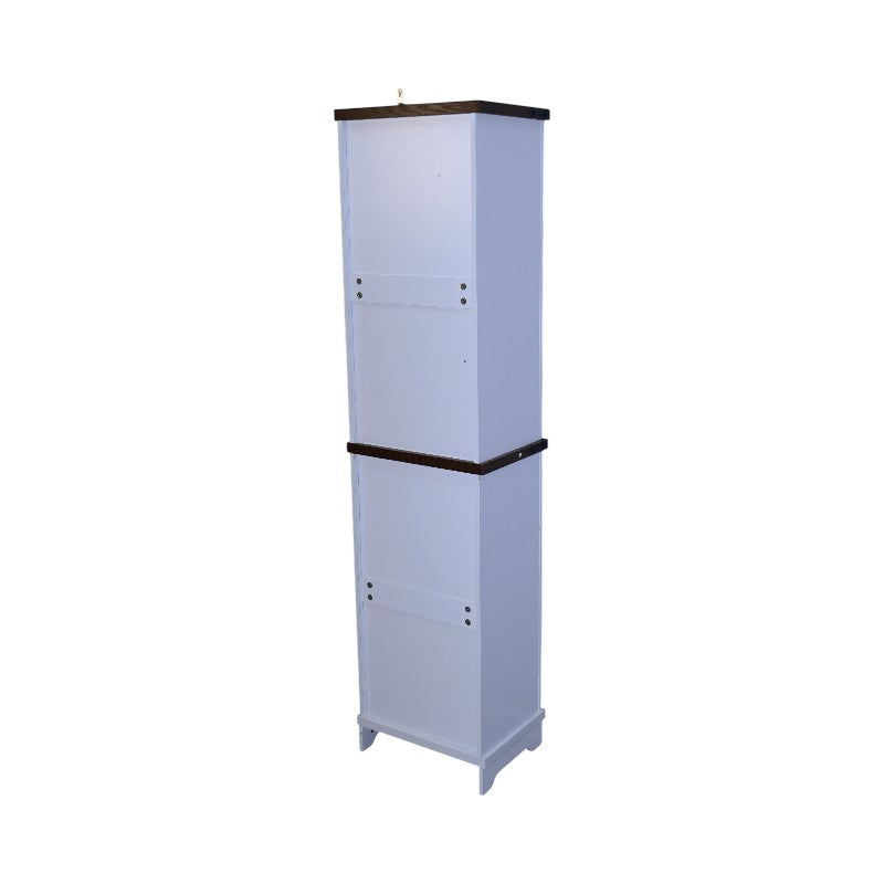 Back view of narrow cabinet showing assembly