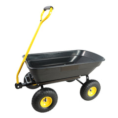 Folding car Poly Garden dump truck with steel frame, 10 inches. Pneumatic tire, 300 lb capacity body 55L  Green