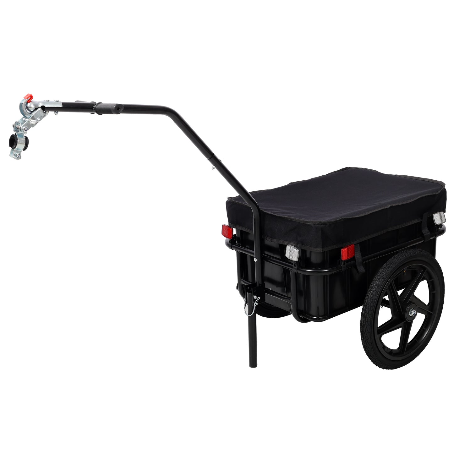 Bike Cargo Trailer with Support Bar, 600D PVC Waterproof Cover, Removable Box, Utility Bike Wagon Trailer for Shopping Camping and Outdoor Activities image 1