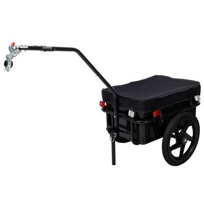 Bike Cargo Trailer with Support Bar, 600D PVC Waterproof Cover, Removable Box, Utility Bike Wagon Trailer for Shopping Camping and Outdoor Activities image 1