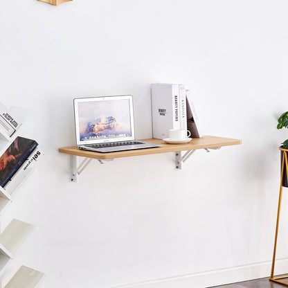 Wall Mounted Folding Table, Space Saving Drop Leaf Desk for Small Spaces, Multi-Purpose Floating Desk for Laundry Room, Kitchen, Home Office, Easy Install image 5