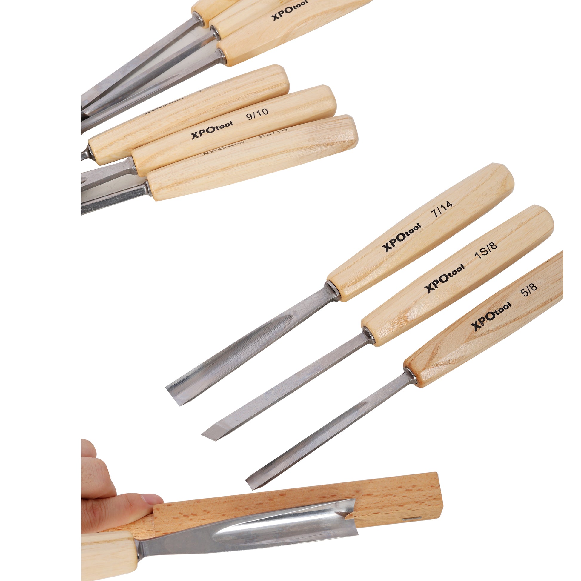 12-Piece Professional Wood Carving Chisel Set, Razor Sharp 60CRV Steel Blades Wood Carving Tools, Willow Wood Comfort Grip Handles with Canvas Storage Bag, Ideal for Beginners & Woodworking Profession image 8