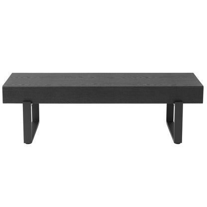 59" Wood Bench for Bedroom End of Bed, Farmhouse Indoor Kitchen Table Benches,Versatile Modern Shoe Bench for Entryway, Black image 6