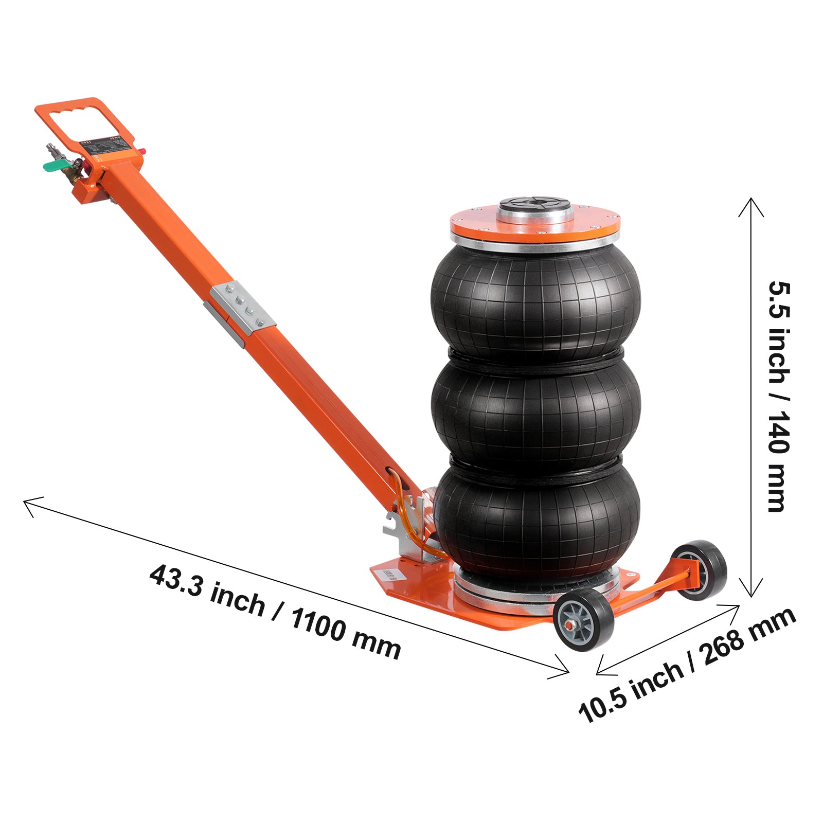 Air Jack 3 Ton/6600 lbs Pneumatic Jack with Heightened Column for Sedan image 7