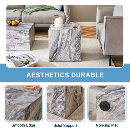 Elevate your living space with this modern MDF coffee table, which showcases gray textured patterns. It is characterized by stylish design. image 5