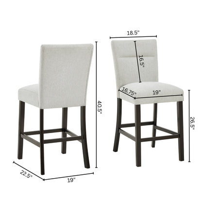 Cavira Modern Upholstered Counter Height Stools, Set of 2, Gray image 6