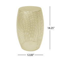 Stylish Round Metal Hollow Side Table for Modern Decor