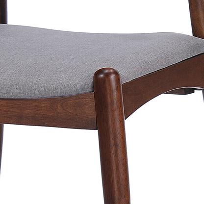 [Video] Set of 2 Rubberwood Dining Chairs with Ergonomic Backrest & Comfort Cushions, Walnut+Light Gray (same sku: 59296.00FDBEI) image 12