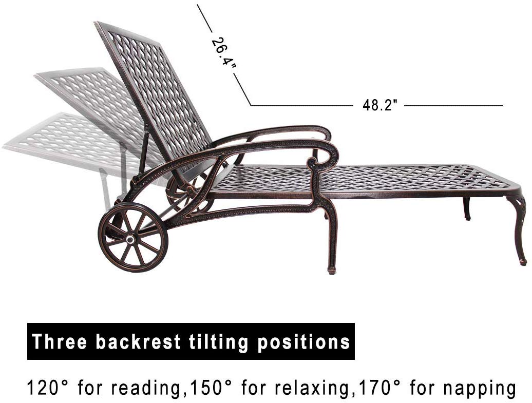 Aluminium Cast lounge chair 1pcs brown image 8