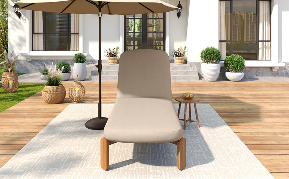 Outdoor Chaise Lounge Adjustable Patio Chaise Outdoor Reclining Chair Pool Lounge Chair with Adjustable Backrest for Patio, Poolside or Beach, Brown image 4