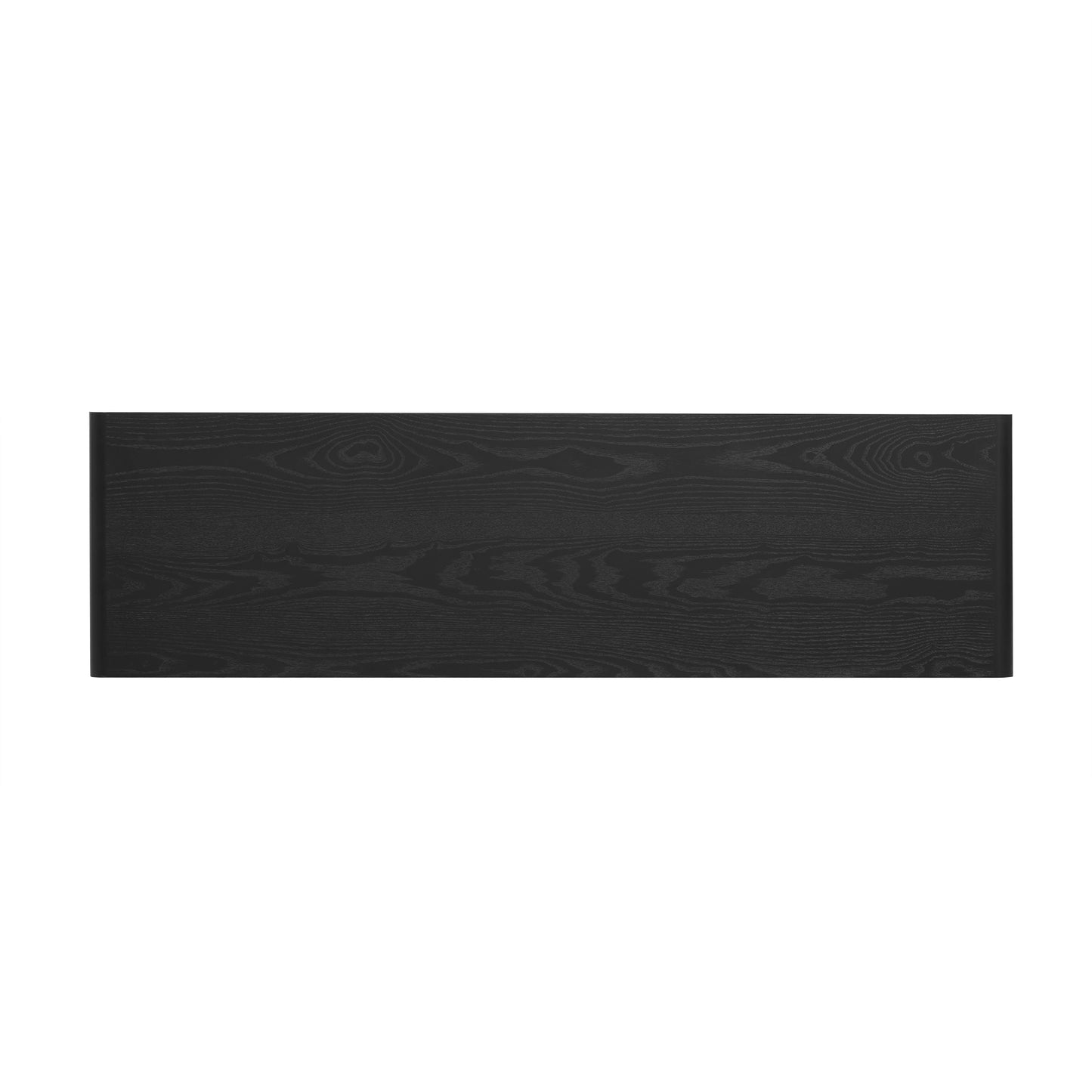 TREXM Rustic Console Table with 3 Fluted Drawers - Solid Wood Veneer Entryway Table Featuring Natural Wood Grain for Living Room, Hallway (Black) image 5