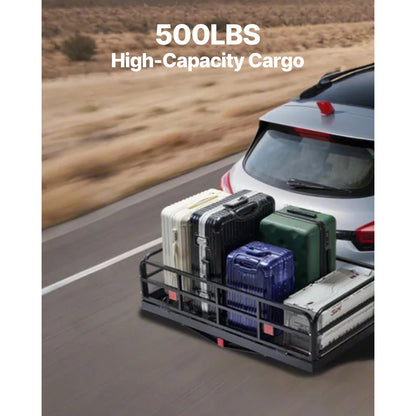 Cargo carrier for 2 inch receiver - close up of hitch connection