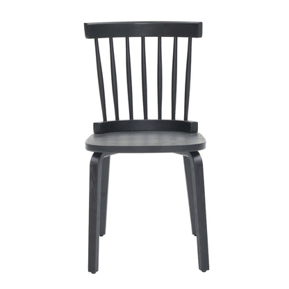 Windsor Dining Chairs Set of 4,Wood Farmhouse Spindle Back, Widen Seat, Mid-Century Modern French Country Style, for Living Room Restaurant, Black image 3