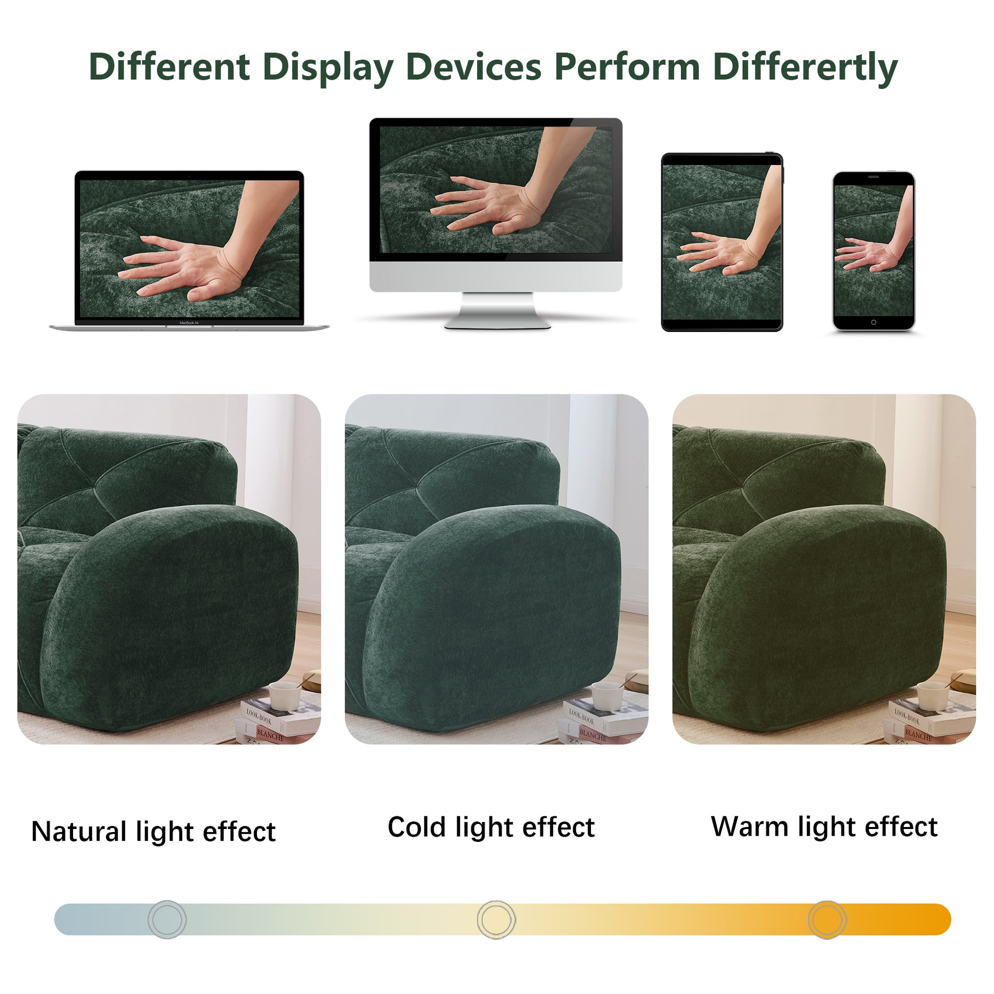 2-seater Tufted Sofa Couches With boneless Sofa,Soft Velvet Fabric,Bottom Anti-Slip Design,32D High Density Sponge,Ergonomic Design Bottom,No Assembly Required,Fits Living Rooms,Green image 12
