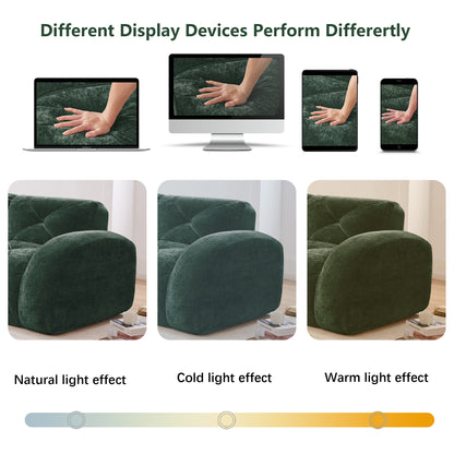 2-seater Tufted Sofa Couches With boneless Sofa,Soft Velvet Fabric,Bottom Anti-Slip Design,32D High Density Sponge,Ergonomic Design Bottom,No Assembly Required,Fits Living Rooms,Green image 12