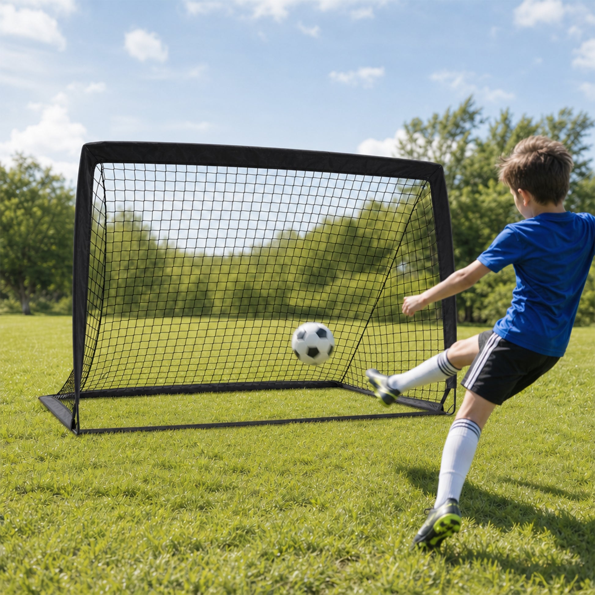 2 Pack Pop Up Soccer Goals, Portable Soccer Nets for Kids Youth Adults, Outdoor Soccer Goal Set for Backyard Games & Soccer Training image 12