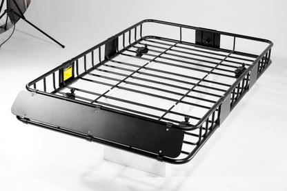 Roof Rack Basket With Net,Rooftop Steel Roof Rack,Cargo Carrier with 250 Lbs Capacity,Extension Black Car Top Luggage Holder 64"x 39" Universal for SUV/ Wagon / Seden image 9