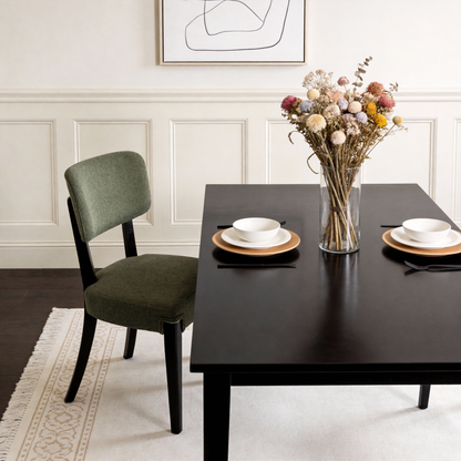 Modern Armless Dining Chairs Set of 2, Green, Contemporary Side Chairs with Wood Legs - Versatile Accent Chairs for Dining Room, Kitchen, or Living Room image 10