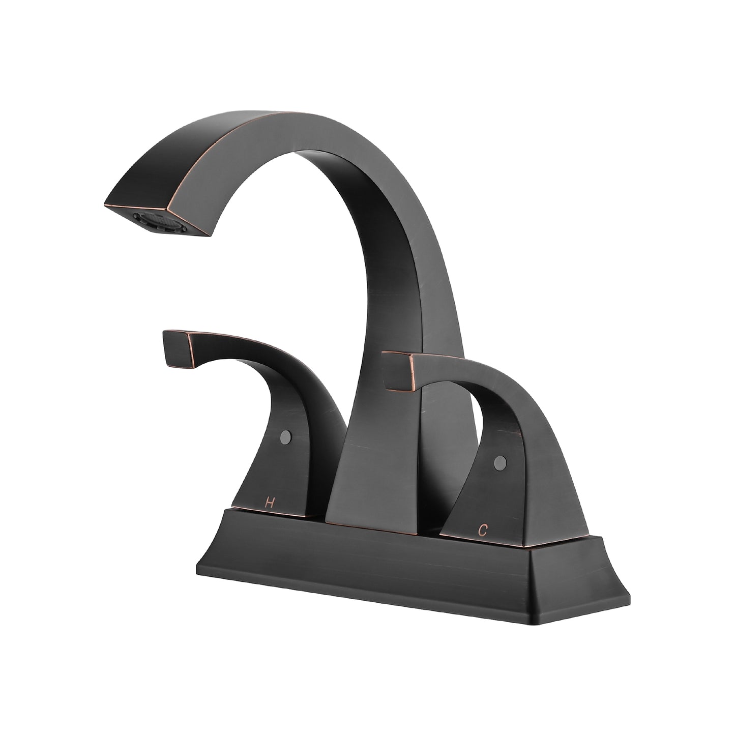 Two Handle 4 Inch Centerset Bathroom Sink Faucet with Pop-Up Drain, Oil rubbed bronze image 2
