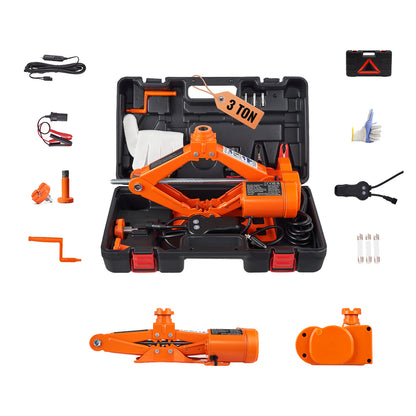Electric Car Jack, 3 Tons /6600 lbs Scissor Jack, 12V Electric Automatic Jack with Double Saddles and Remote Control, Portable Car Jack for Sedan, SUV, Truck Tire Change image 1