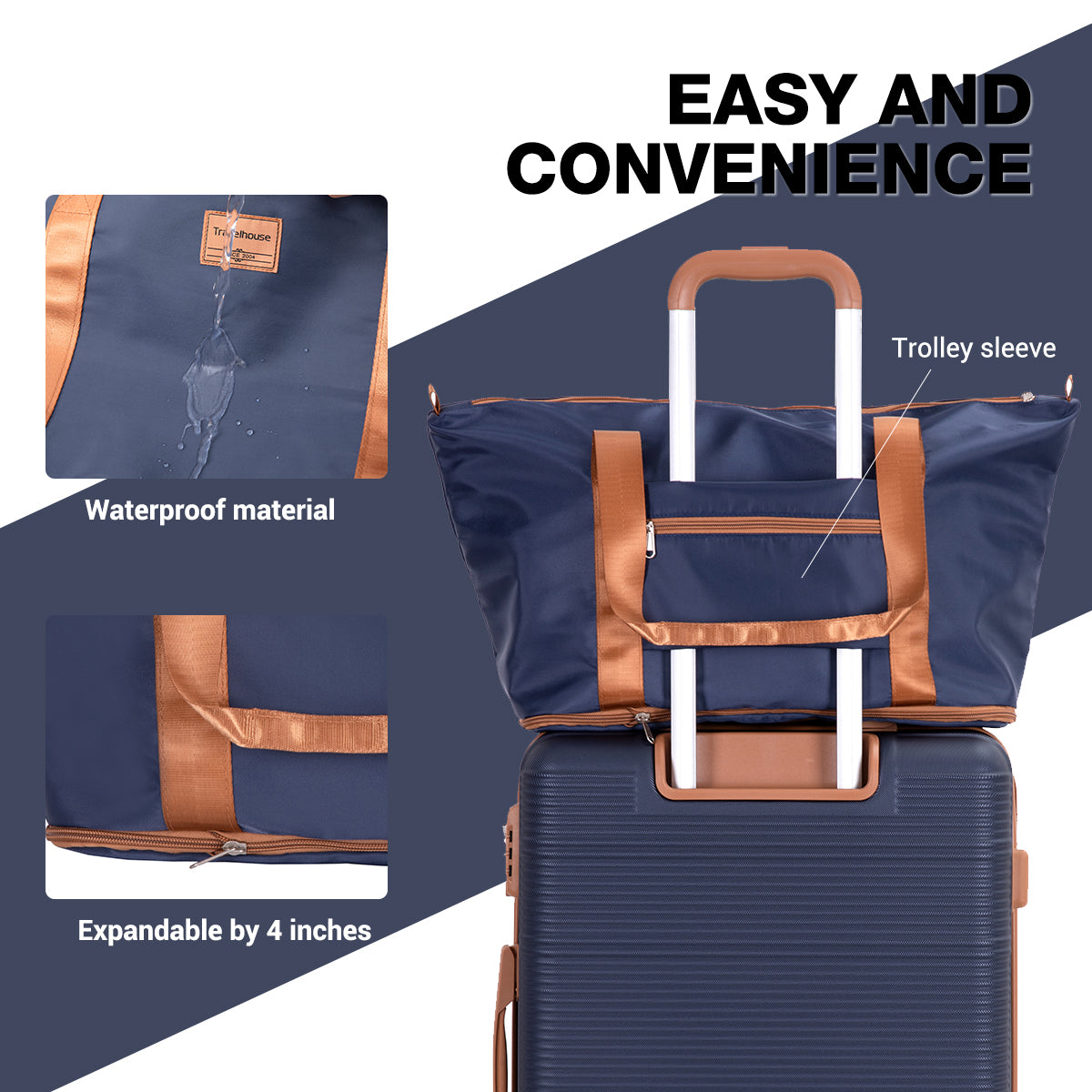 6 Piece Hardshell Luggage Set Hardside Lightweight Suitcase with TSA Lock Spinner Wheels BLUE image 4