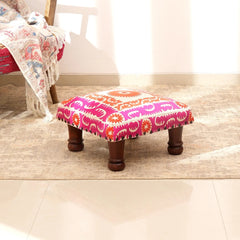 Decorative Handcrafted Suzani Embroideried Foot Stool-16X16X5"