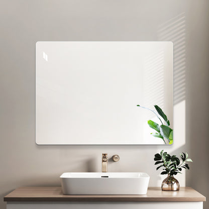 Modern Frameless Bathroom Mirror, 36 x 30 Inch Rectangular Vanity Mirror with Copper-Free Silver Glass and Shatter-Resistant Backing image 4