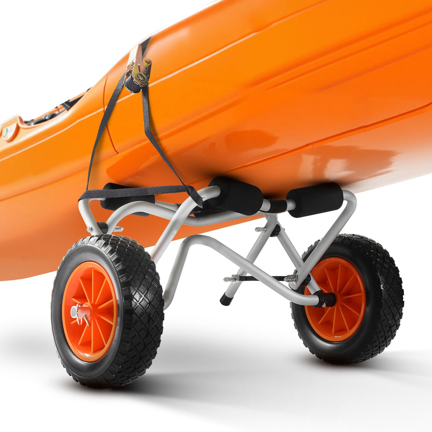 Kayak Cart 250 lbs Foldable Canoe Carrier with 10-inch Solid Rubber Tires image 2