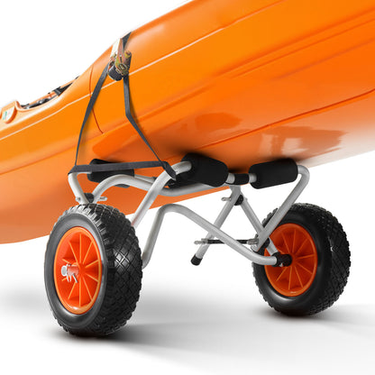 Kayak Cart 250 lbs Foldable Canoe Carrier with 10-inch Solid Rubber Tires image 2
