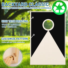 Solid Wood Premium Cornhole Set -  3 Feet x 2 Feet Game Boards, Includes Set of 8 Corn Hole Toss Bags