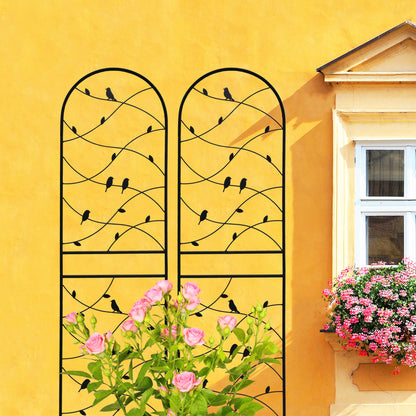 4 Pack Metal Garden Trellis 71" x 19.7" Rustproof Trellis for Climbing Plants Outdoor Flower Support Bird Deco Black image 8