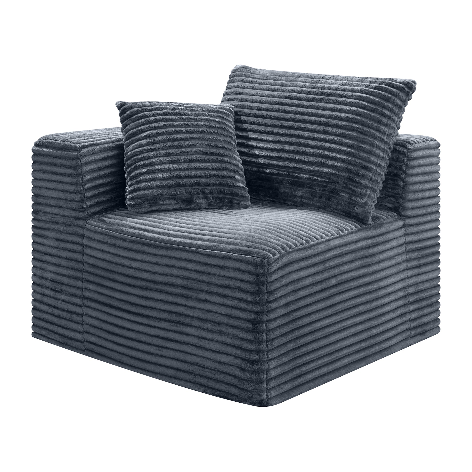 Gray Corduroy Modular Compression Sofa, Legless Floor-Hugging Armless Accent Chair for Living Room Bedroom image 8
