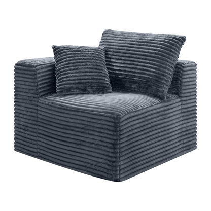 Gray Corduroy Modular Compression Sofa, Legless Floor-Hugging Armless Accent Chair for Living Room Bedroom image 8