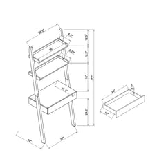 Modern Home Office Desk with Drawer and Shelves | Dekuch