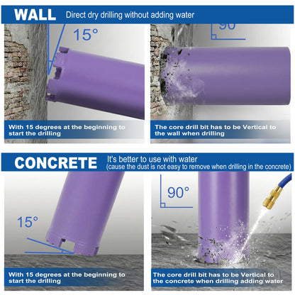 3 Inch Diamond Core Drill Bits,1-1/4"-7 Thread Diamond Core Bit for Cured Concrete with Rebar, Hard Masonry, Brick Block, Stucco, Stone,Shark image 10