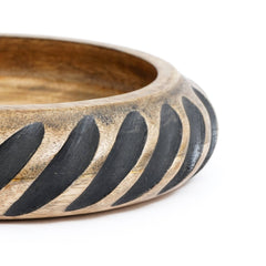 Dannel Handmade Wooden Bowl with Black Filler