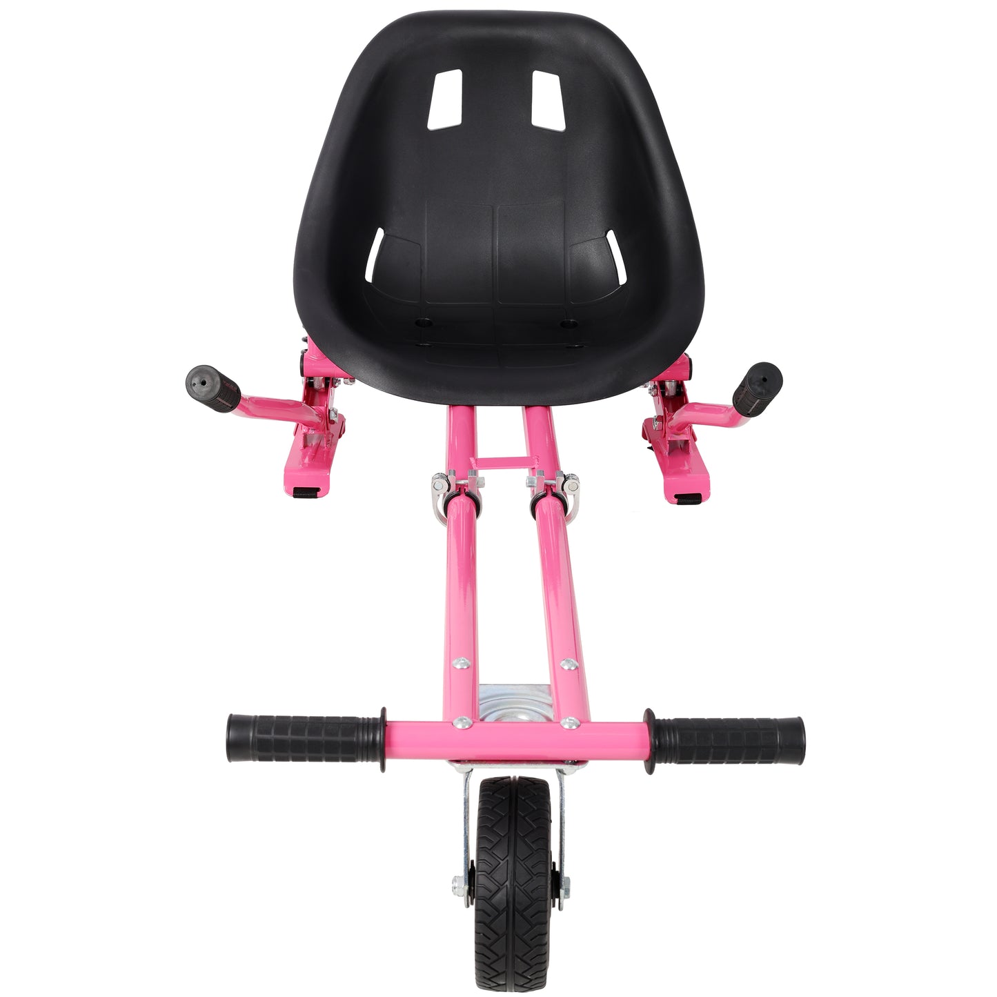 Hoverboard Seat Attachment Go-Kart,Fits 6.5" 8"10" Hoverboards, Heavy Duty Dual Pole & Dual Shock Absorber,Sturdy Adjustable Off-Road Frame,Hover Cart for Family Fun,not include Hoverboard,Pink image 6