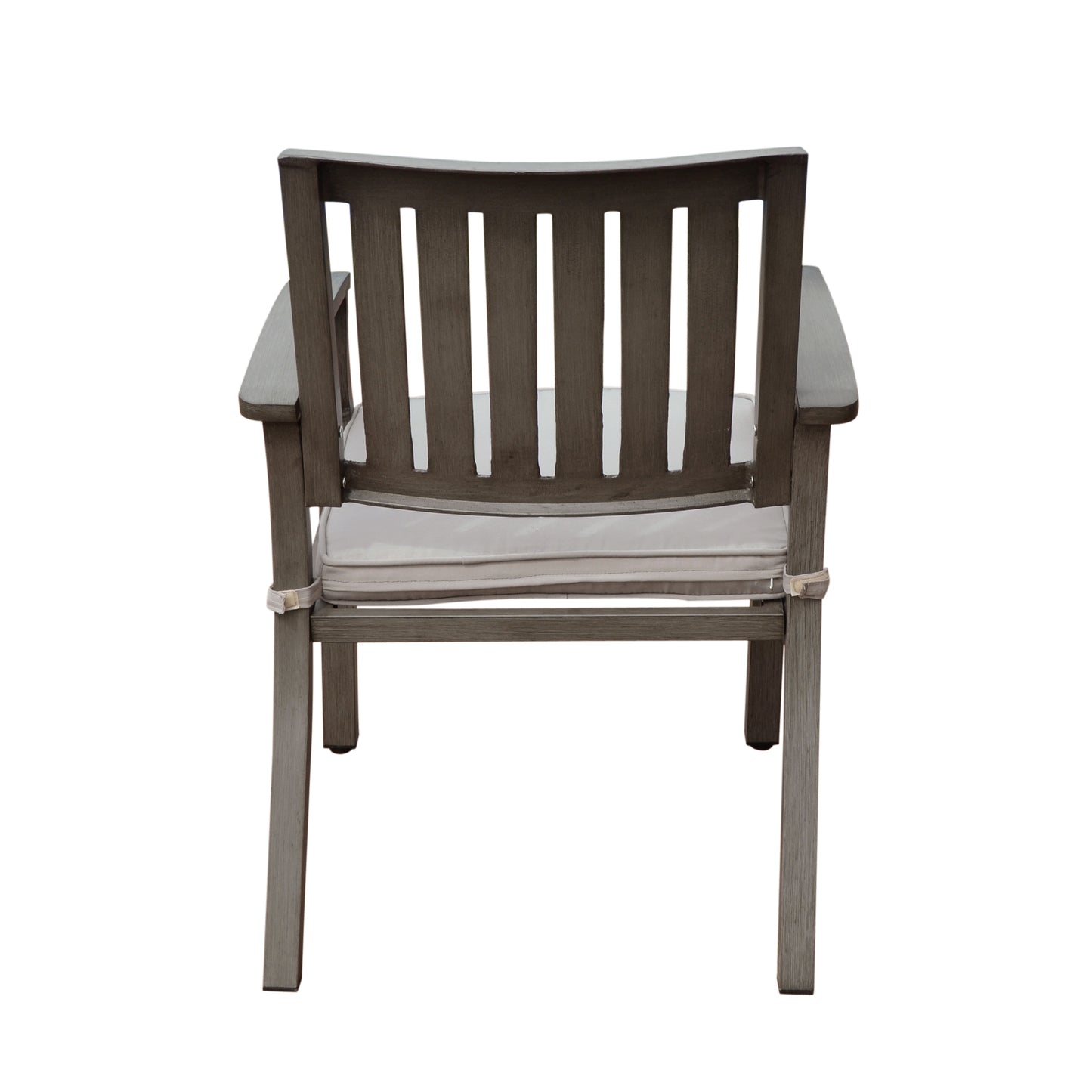 Outdoor Modern Aluminum Dining Chair with Cushion (Set of 2), Dark Gray and Silver image 8