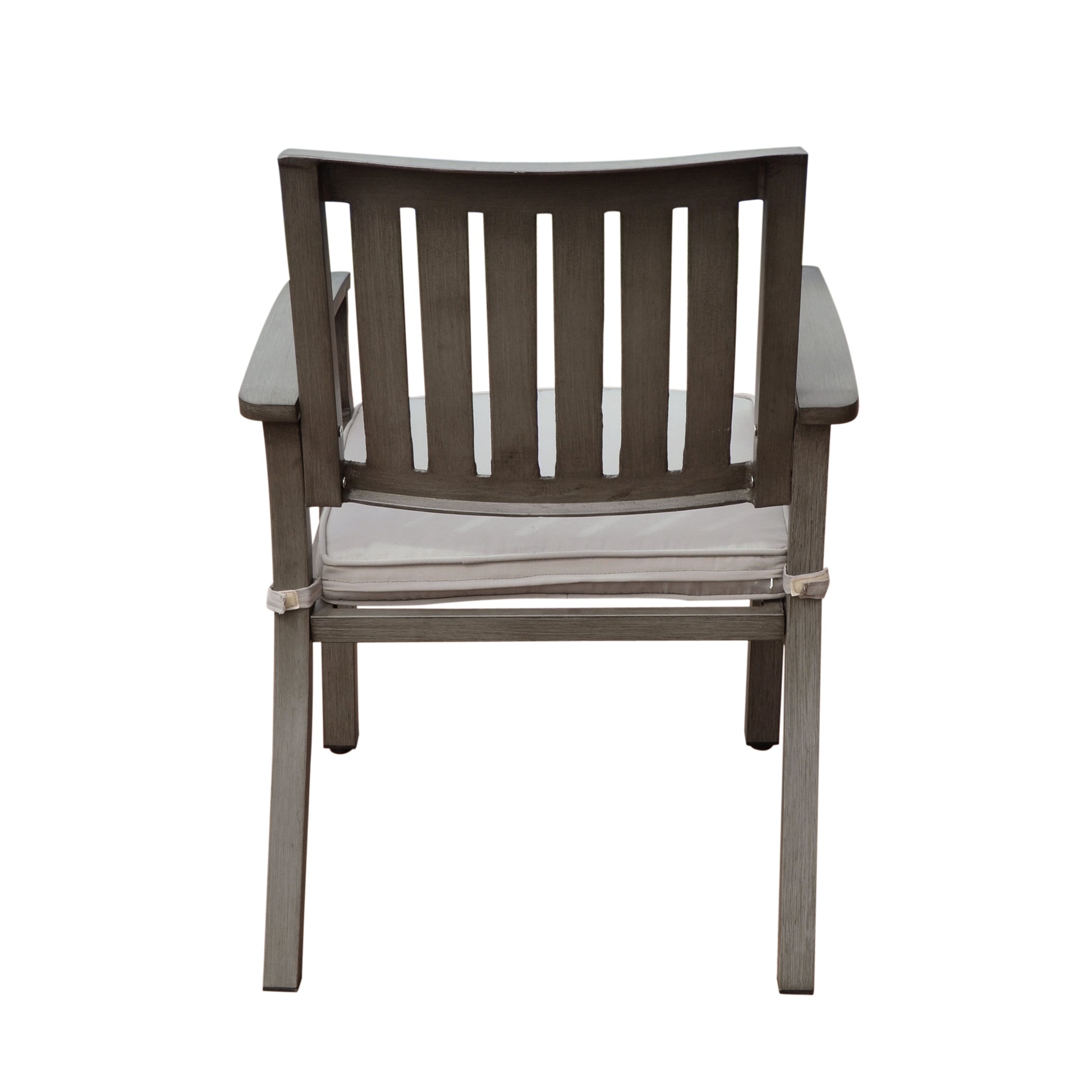 Outdoor Modern Aluminum Dining Chair with Cushion (Set of 2), Dark Gray and Silver image 8