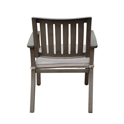 Outdoor Modern Aluminum Dining Chair with Cushion (Set of 2), Dark Gray and Silver image 8