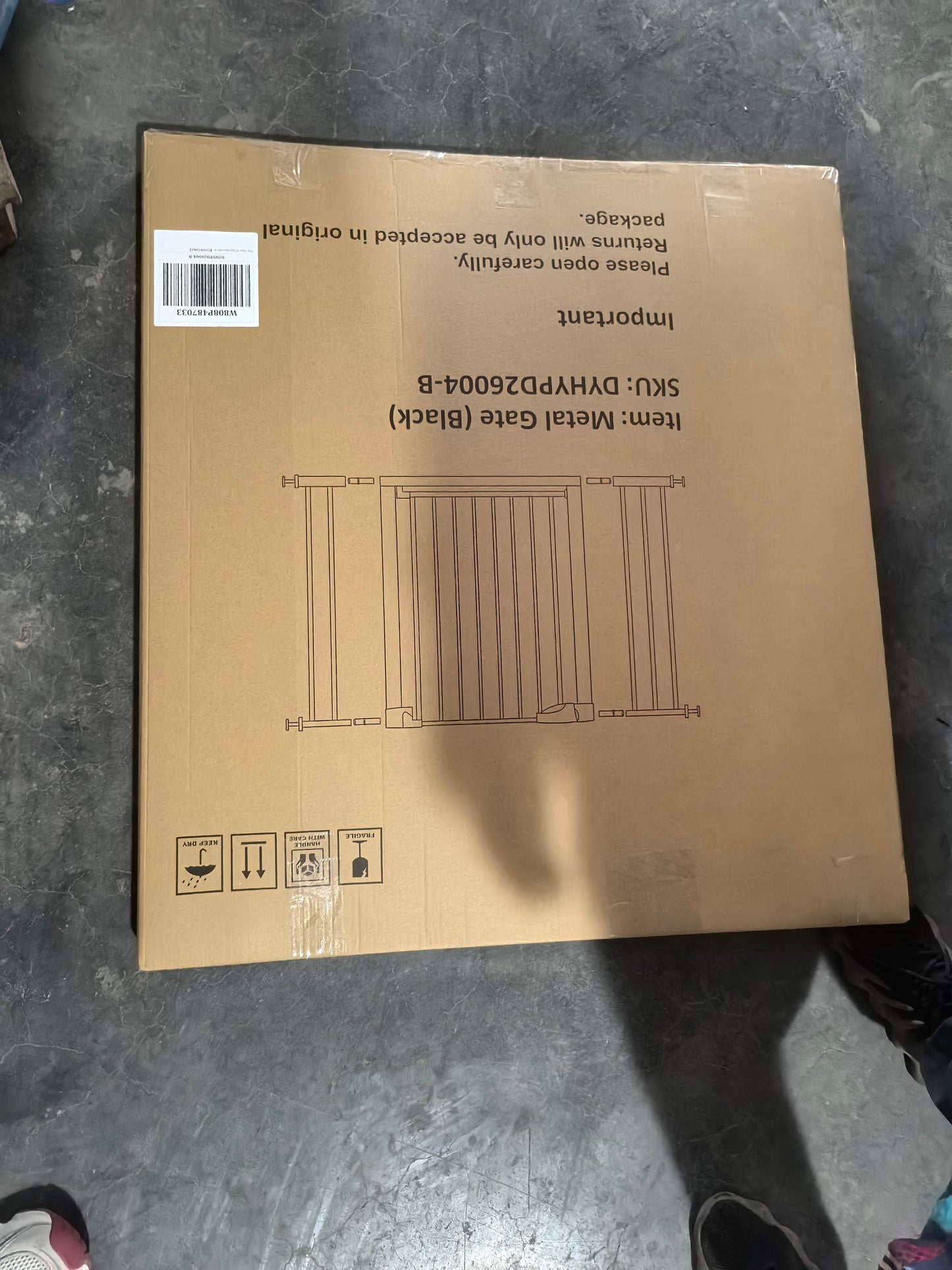 29.5-45.3" Wide Baby Gate with wall protector for Stairs, Dog Gate Indoor for Doorways, No Drilling Pressure Mounted Pet Gates for Kids, Easy Walk Through Safety Gate, Black image 2