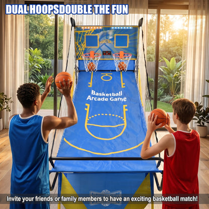 Dual Shot Foldable Basketball Arcade Game, LED Digital Scoreboard, 4 Balls & Pump, Indoor Family Entertainment Game image 10