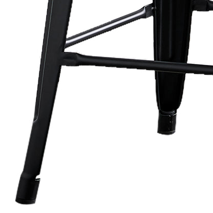 24"Metal Barstool,Country Rustic Style with Back, Kitchen Counter Bar Stool, Lightweight & Sturdy Build, Set of 4 -Matte Black image 4