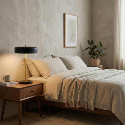 Bedroom Table Lamp Nordic Home Creative Romantic Warm Study Room Desk Bedside Lamp, Obni Table Lamp with Black outer and White inner 110~120V image 6