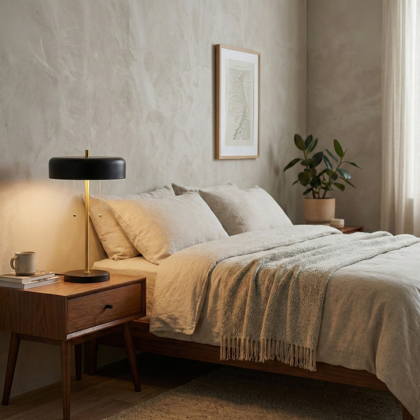 Bedroom Table Lamp Nordic Home Creative Romantic Warm Study Room Desk Bedside Lamp, Obni Table Lamp with Black outer and White inner 110~120V image 6
