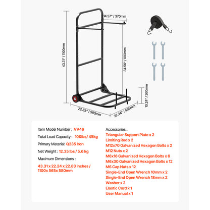 Folding Chair Rack Cart for 10 Chairs of 100 LBS Push-Style Chair Dolly image 11