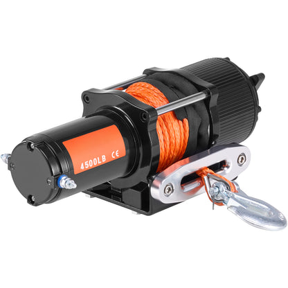 Electric Winch ATV UTV 4500 lb Synthetic Rope Waterproof Remote Control image 5