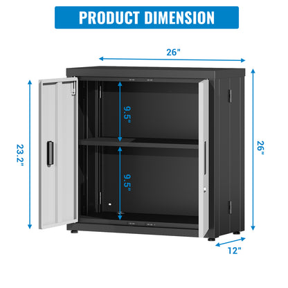 Metal Tool Garage Storage Cabinet with 2 Doors and lock image 6